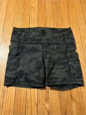 lululemon athletica Olive Green Camo High-Rise Athletic Shorts